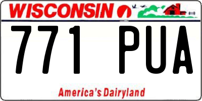 WI license plate 771PUA