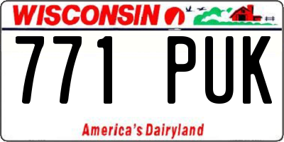 WI license plate 771PUK
