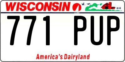 WI license plate 771PUP