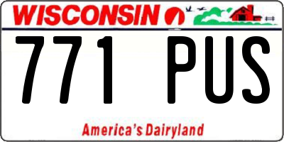 WI license plate 771PUS