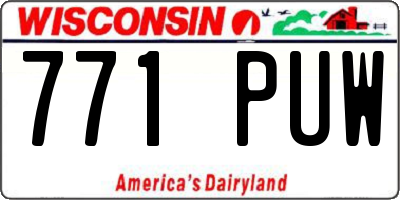 WI license plate 771PUW