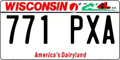 WI license plate 771PXA