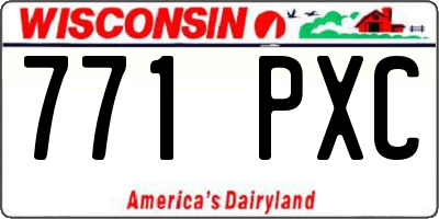 WI license plate 771PXC