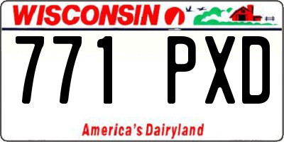 WI license plate 771PXD