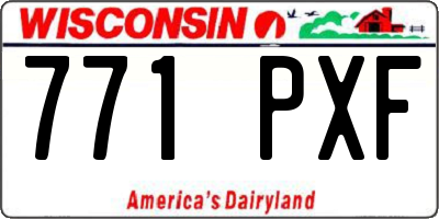 WI license plate 771PXF