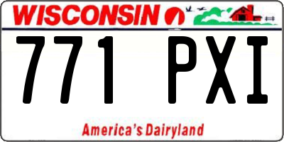 WI license plate 771PXI