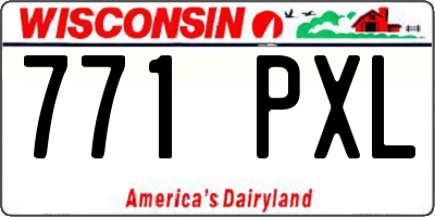WI license plate 771PXL