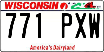 WI license plate 771PXW