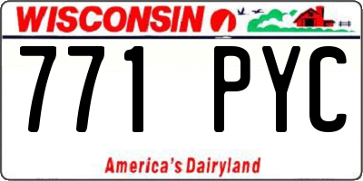 WI license plate 771PYC