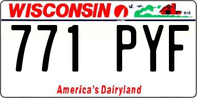 WI license plate 771PYF