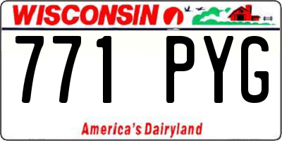 WI license plate 771PYG
