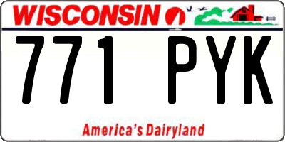 WI license plate 771PYK
