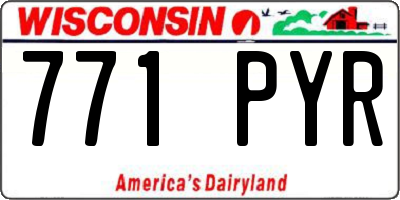 WI license plate 771PYR