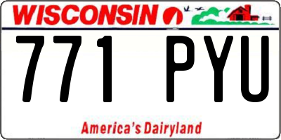WI license plate 771PYU