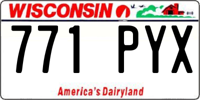 WI license plate 771PYX
