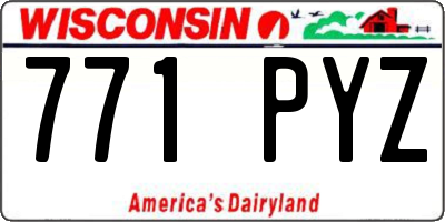 WI license plate 771PYZ