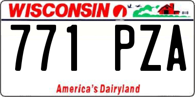WI license plate 771PZA