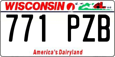 WI license plate 771PZB