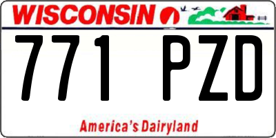 WI license plate 771PZD