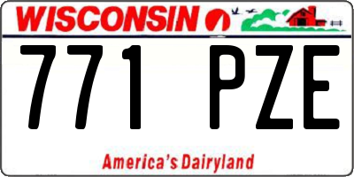 WI license plate 771PZE