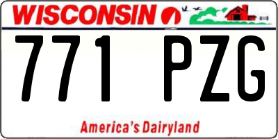 WI license plate 771PZG