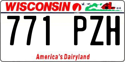 WI license plate 771PZH