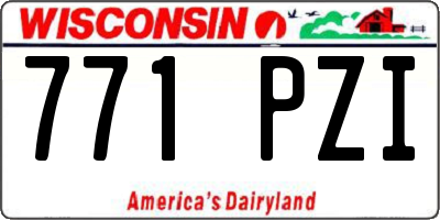 WI license plate 771PZI