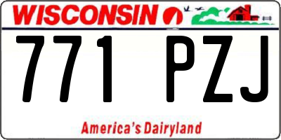 WI license plate 771PZJ