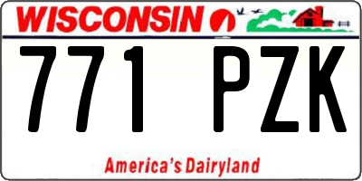 WI license plate 771PZK