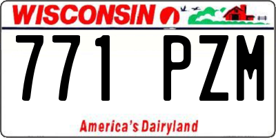 WI license plate 771PZM