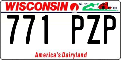 WI license plate 771PZP