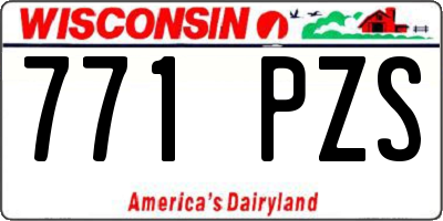 WI license plate 771PZS