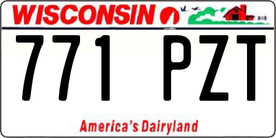 WI license plate 771PZT