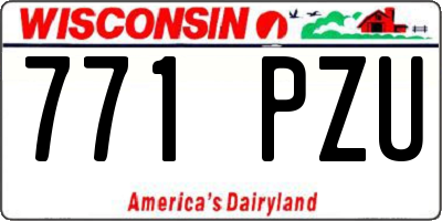 WI license plate 771PZU