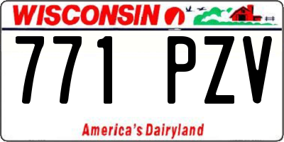 WI license plate 771PZV