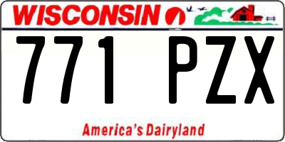WI license plate 771PZX