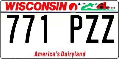 WI license plate 771PZZ