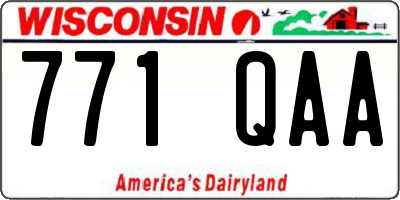 WI license plate 771QAA