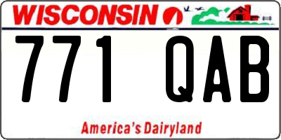 WI license plate 771QAB