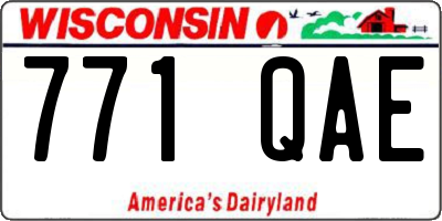 WI license plate 771QAE