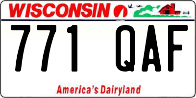 WI license plate 771QAF