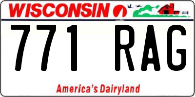 WI license plate 771RAG