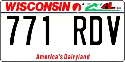 WI license plate 771RDV