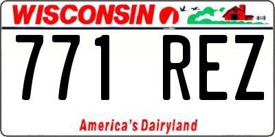 WI license plate 771REZ