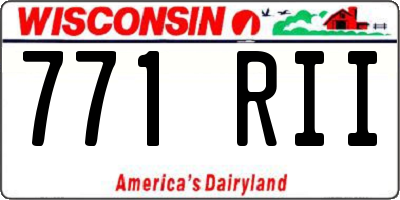 WI license plate 771RII