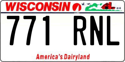 WI license plate 771RNL