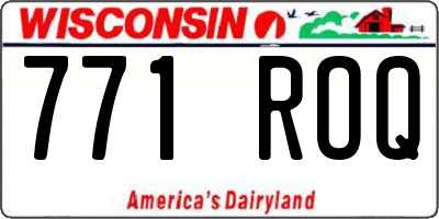 WI license plate 771ROQ
