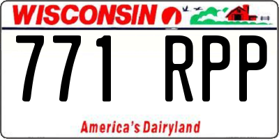 WI license plate 771RPP