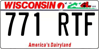WI license plate 771RTF