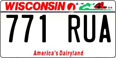 WI license plate 771RUA